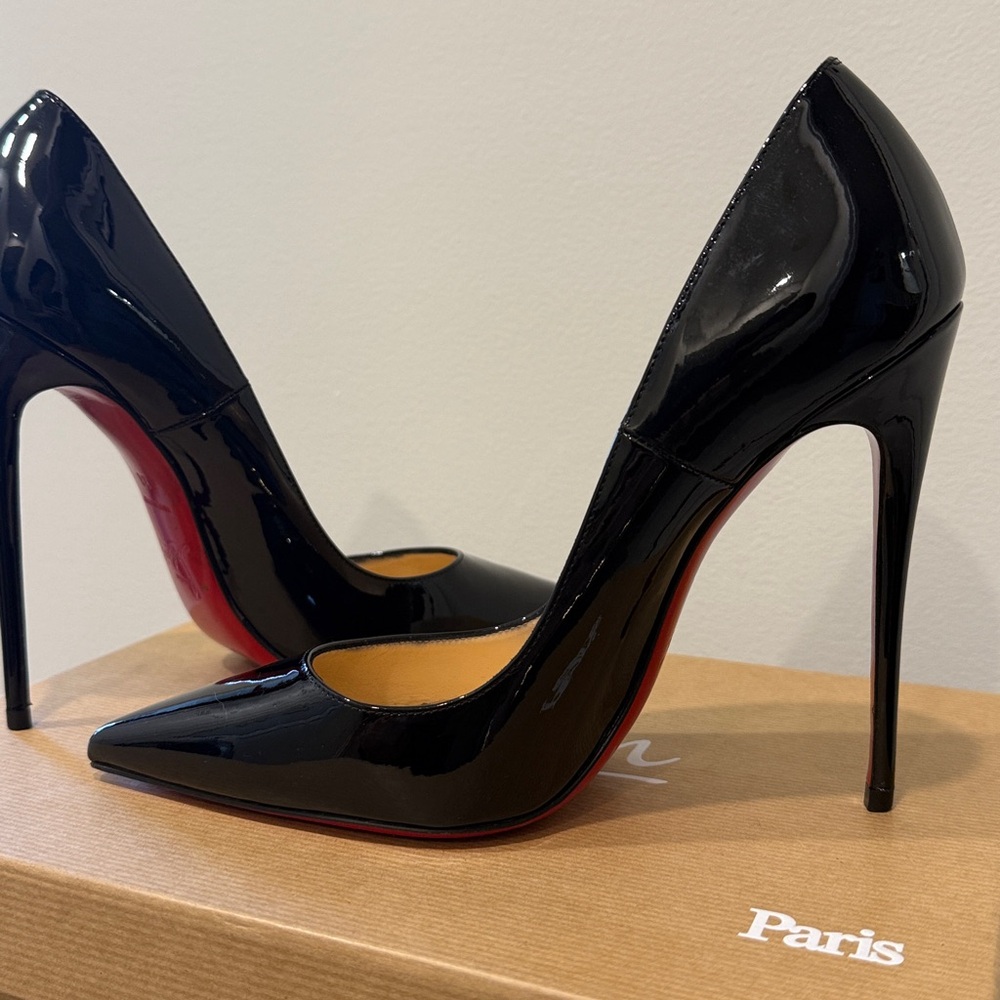 Christian Louboutin So Kate 120 Patent Pumps – Black, Size 38 - Picture 10 of 16